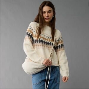 American Eagle Outfitters Fair Isle sweater in cream